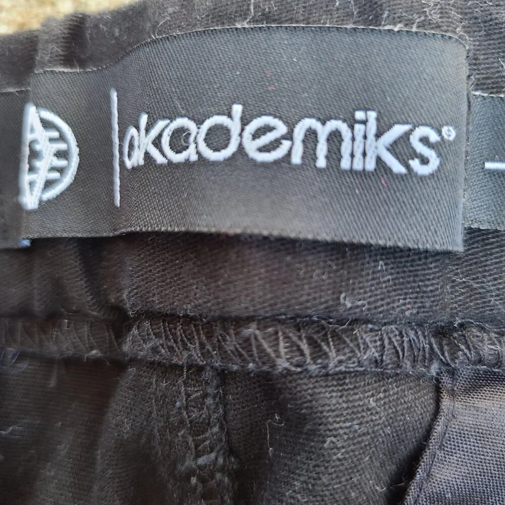 Akademiks Men's Pull-On Jogger Pants with Pockets Zipped Sides Black Size L